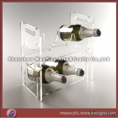 Acrylic transparent three-layer elegant table top bottle display holder/create